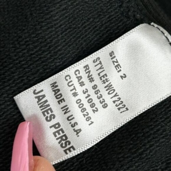 James Perse size 2 US M Woy2327 Faded Black Distressed Open Front Cotton Jacket - Picture 9 of 9